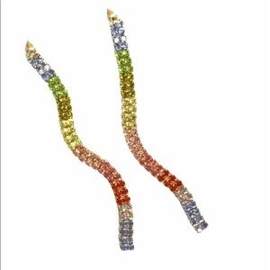 Multicolored colors rainbow long statement‎ earrings pride